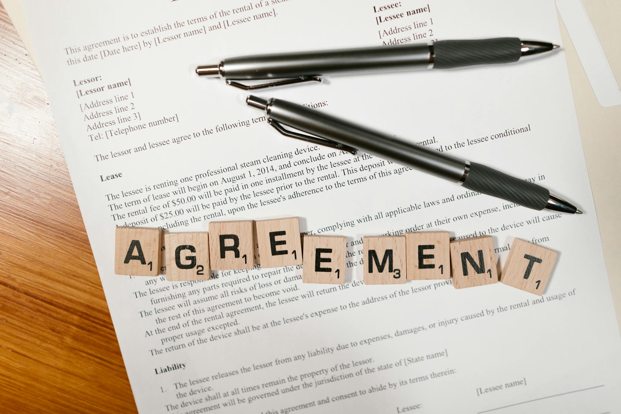 Our Standard Form SC Rental Lease Agreement